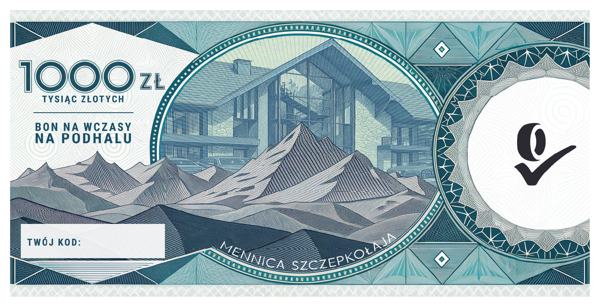 Bon pieniążek 1000 zł awers