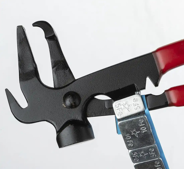 Szczypce do ciężarków nabijanych, cęgi wulkanizacyjne oksydowane