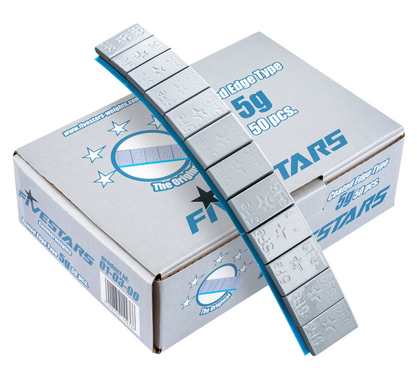 Ciężarki klejone Fe powlekane szare szeroka taśma 5g - 400 pasków FIVESTARS EDGY