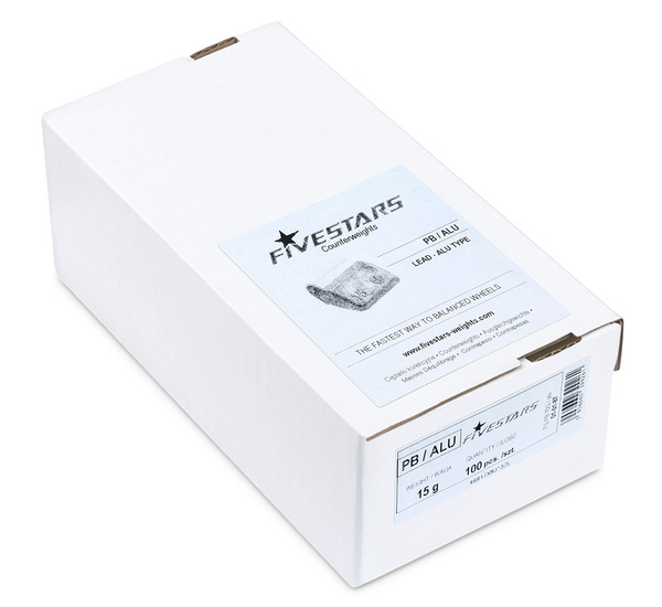 Ciężarki nabijane Pb do felg aluminiowych 15g - 100 szt. FIVESTARS