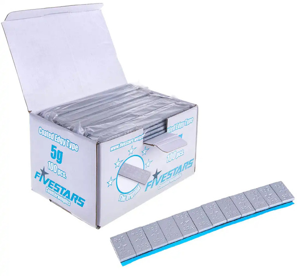 Ciężarki klejone Fe powlekane szare szeroka taśma 5g - 400 pasków FIVESTARS EDGY