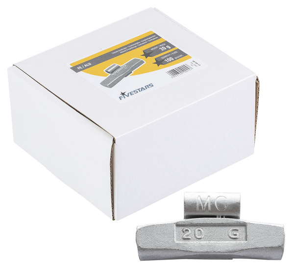 ZESTAW Ciężarki nabijane stalowe do felg aluminiowych 5-50g - 800 szt. FIVESTARS