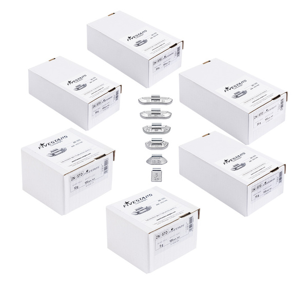 ZESTAW Ciężarki nabijane Zn do felg stalowych 5-30g - 600 szt. FIVESTARS