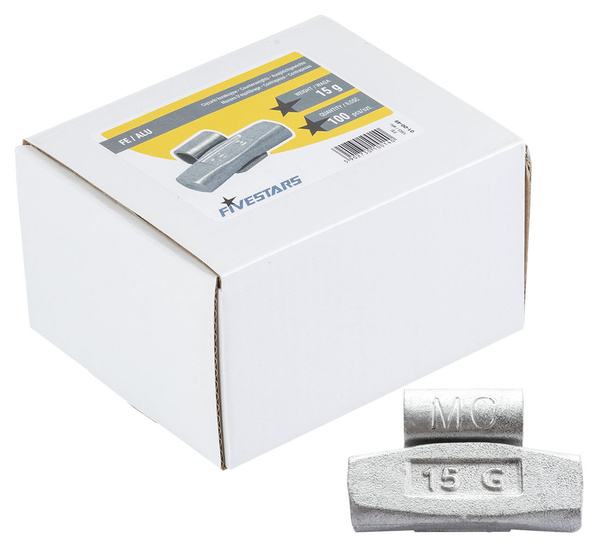 ZESTAW Ciężarki nabijane stalowe do felg aluminiowych 5-50g - 800 szt. FIVESTARS