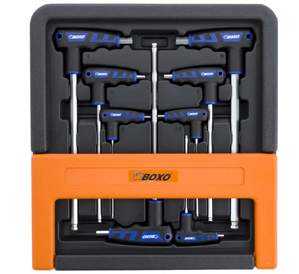 Klucze imbusowe ampule typ T BOXO stojak 8szt