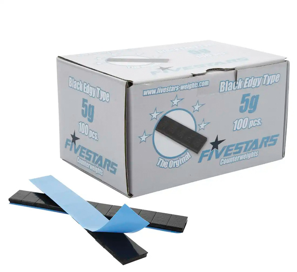 Ciężarki klejone Fe czarne szeroka taśma 5g - 400 pasków FIVESTARS EDGY