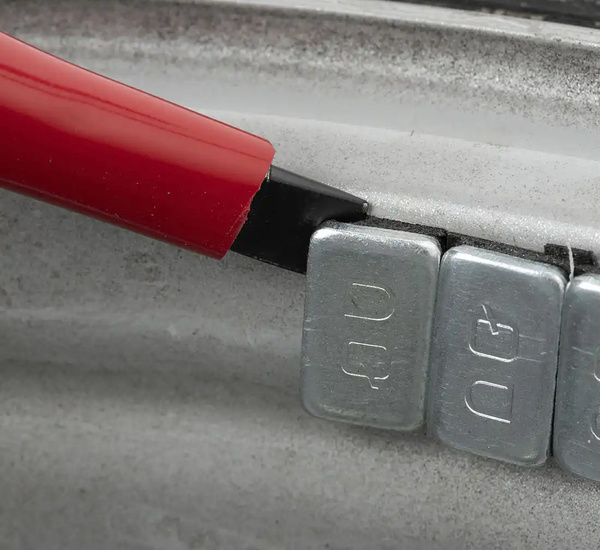 Szczypce do ciężarków nabijanych, cęgi wulkanizacyjne oksydowane