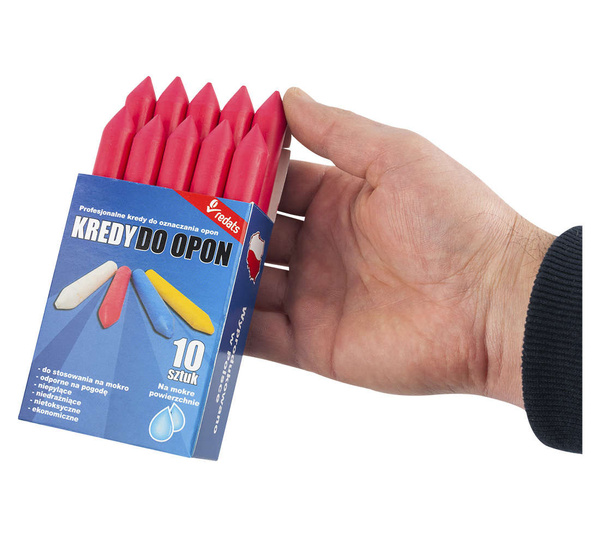 Kreda do opon, marker REDATS PREMIUM - czerwona niezmywalna - 10 sztuk