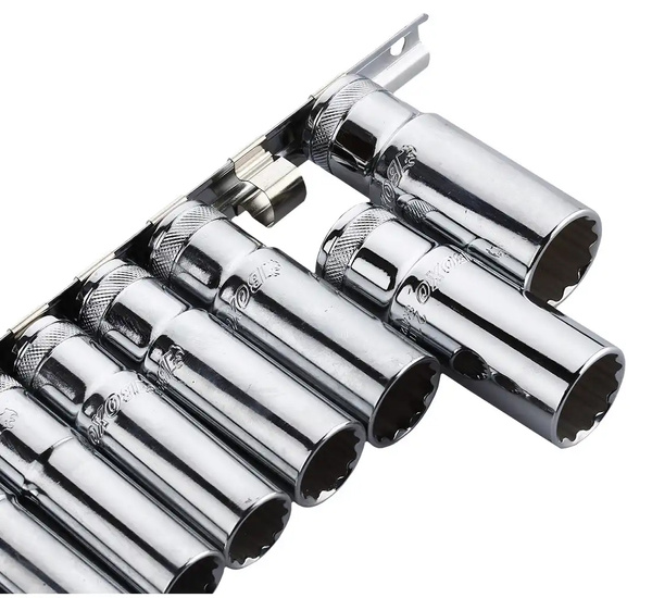 Nasadki 12-kątne zestaw 11szt BOXO na szynie 1/2"