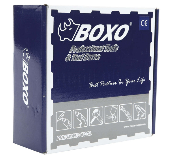 ZESTAW Klucz pneumatyczny udarowy do kół BOXO 1280Nm 1/2" + wtyk 1/4"