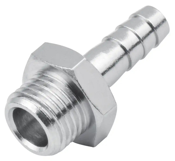 Nypel na wąż, króciec 6mm + gwint zewnętrzny 1/4" Rectus
