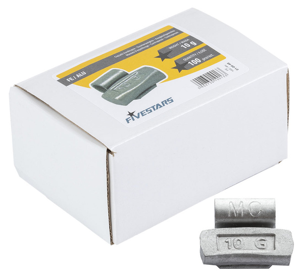 ZESTAW Ciężarki nabijane stalowe do felg aluminiowych 5-50g - 800 szt. FIVESTARS