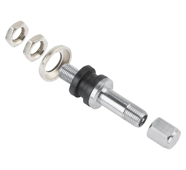 Zawory do kół motocyklowych bezdętkowe TR 43E chromowane - 10 szt.