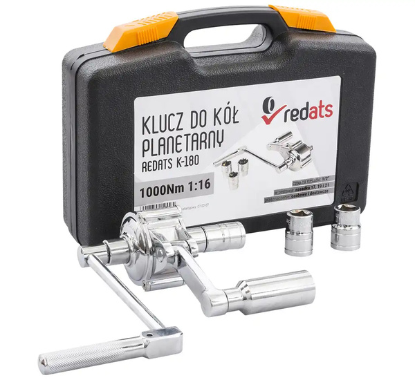 Klucz do kół przekładniowy, planetarny REDATS K-180 1000Nm 1:16