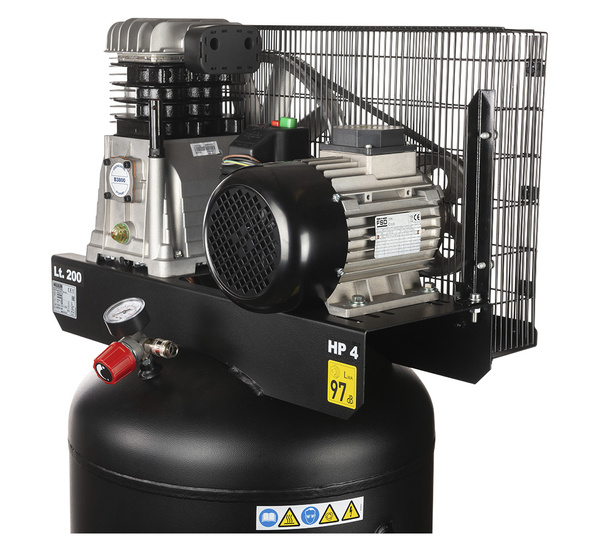 Kompresor Pionowy 200L Sprężarka 4kM - 400V wydajność: 480l/min NUAIR
