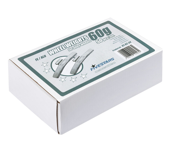 Ciężarki nabijane stalowe do felg aluminiowych 60g - 50 szt. FIVESTARS