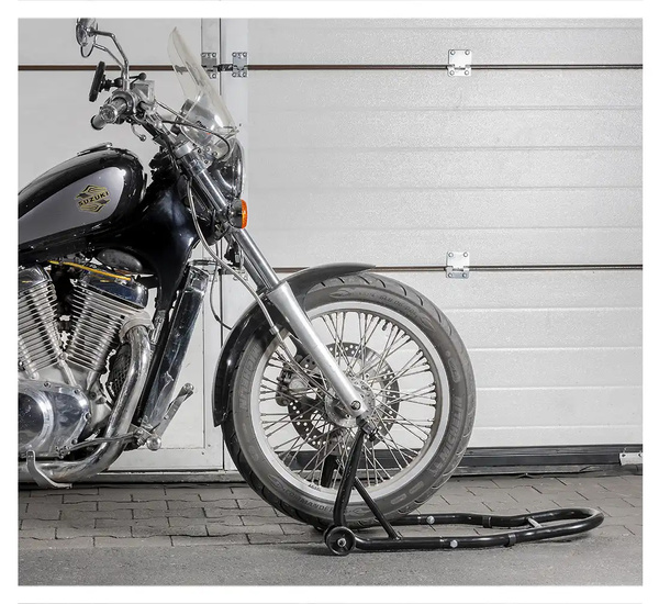 Stojak motocyklowy na przednie koło