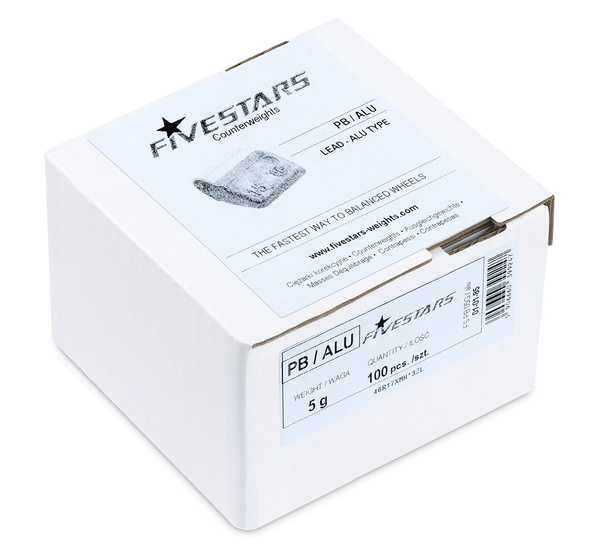 Ciężarki nabijane Pb do felg aluminiowych 5g - 100 szt. FIVESTARS