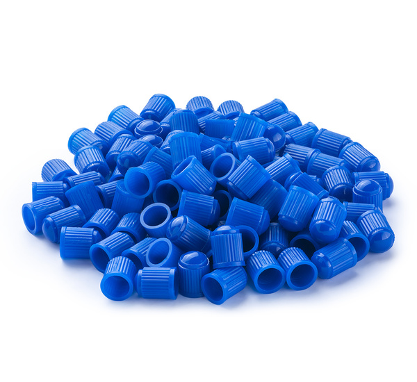 Plastikowe kapturki na zawory, nakrętki niebieskie - 100 szt