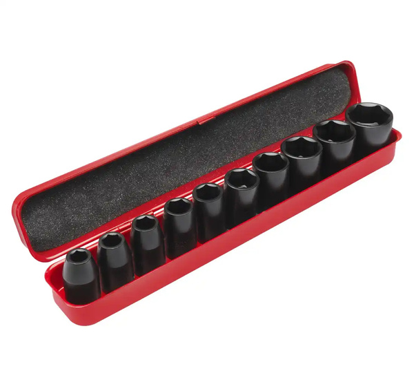 Nasadki Krótkie Stal CrV REDATS zestaw 10 szt 1/2"