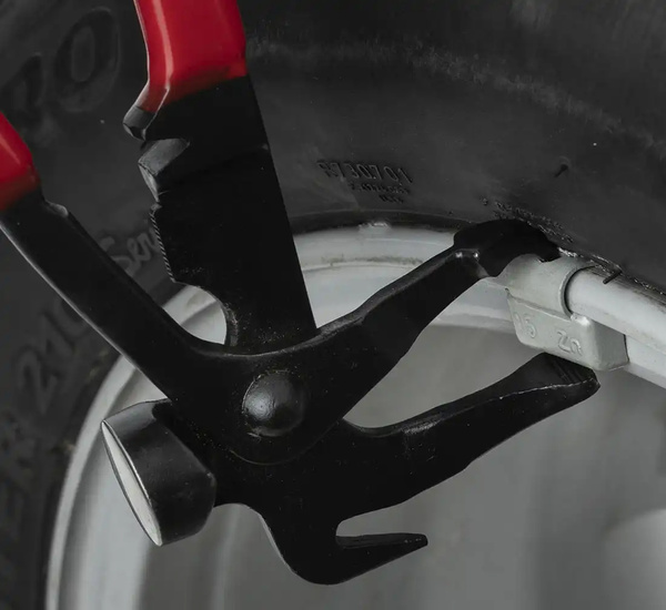 Szczypce do ciężarków nabijanych, cęgi wulkanizacyjne oksydowane