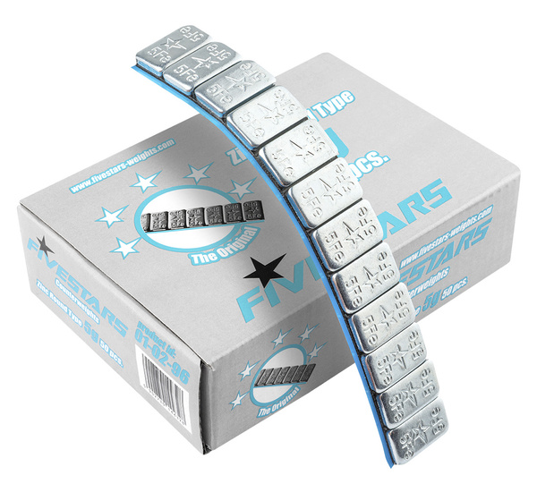 Ciężarki klejone Fe ocynk szeroka taśma 5g - 400 pasków FIVESTARS ROUND