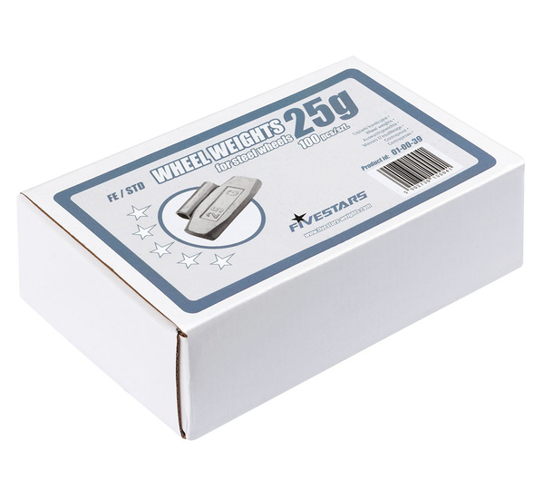 Ciężarki nabijane Fe do felg stalowych 25g - 100 szt. FIVESTARS