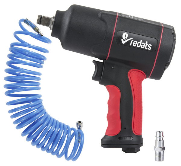 Klucz pneumatyczny 1/2" Udarowy 1450Nm REDATS P-120 + wtyk + wąż 10m