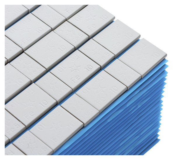 Ciężarki klejone Fe powlekane szare szeroka taśma 5/10g - 100 pasków FIVESTARS EDGY