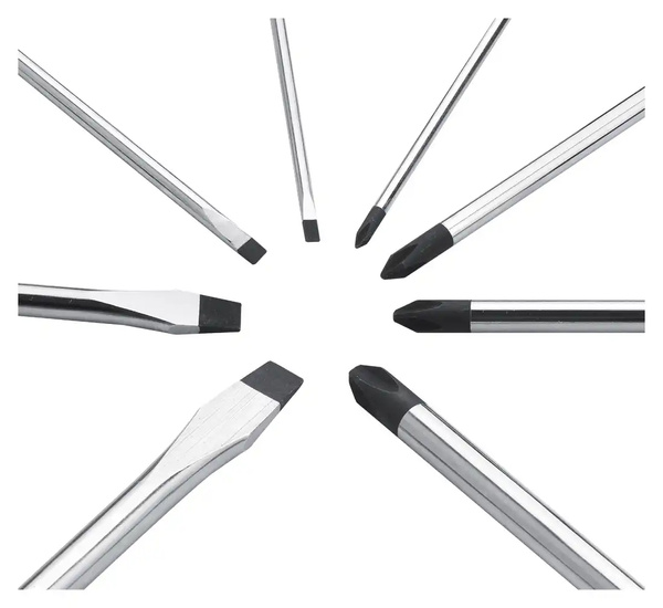 Wkrętaki płaskie i krzyżakowe BOXO zestaw 8el.