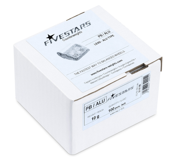 Ciężarki nabijane Pb do felg aluminiowych 10g - 100 szt. FIVESTARS