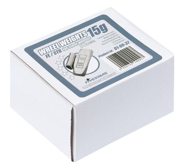 Ciężarki nabijane Fe do felg stalowych 15g - 100 szt. FIVESTARS