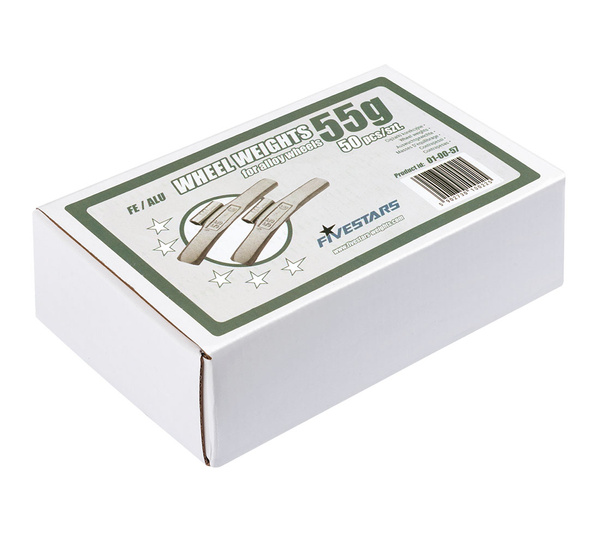 Ciężarki nabijane Fe do felg aluminiowych 55g - 50 szt. FIVESTARS