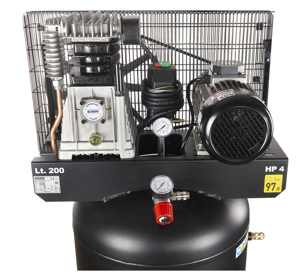 Kompresor Pionowy 200L Sprężarka 4kM - 400V wydajność: 480l/min NUAIR