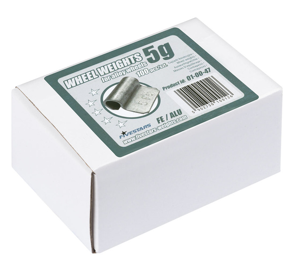 Ciężarki nabijane Fe do felg aluminiowych 5g - 100 szt. FIVESTARS