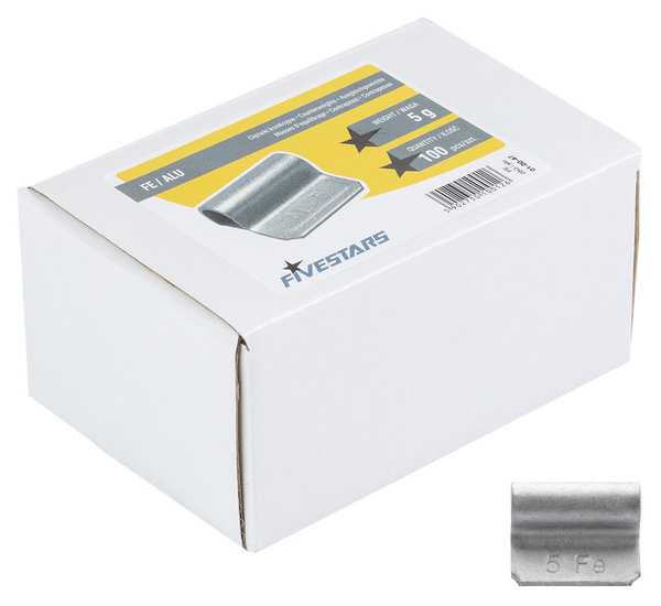 ZESTAW Ciężarki nabijane stalowe do felg aluminiowych 5-50g - 800 szt. FIVESTARS