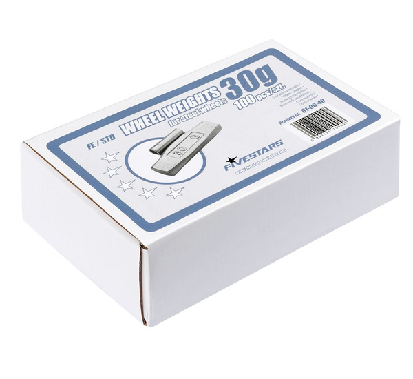 Ciężarki nabijane Fe do felg stalowych 30g - 100 szt. FIVESTARS