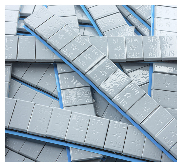 Ciężarki klejone Fe powlekane szare szeroka taśma 5g - 400 pasków FIVESTARS EDGY