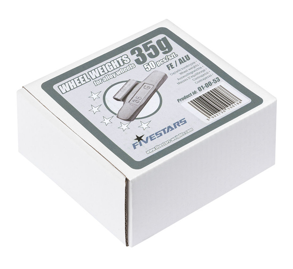 Ciężarki nabijane Fe do felg aluminiowych 35g - 50 szt. FIVESTARS