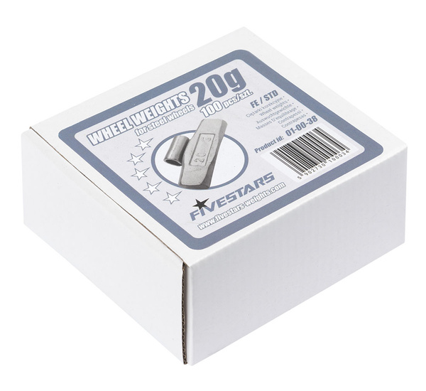Ciężarki nabijane Fe do felg stalowych 20g - 100 szt. FIVESTARS