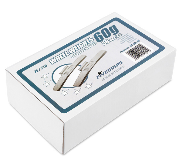 Ciężarki nabijane Fe do felg stalowych 60g - 50 szt. FIVESTARS