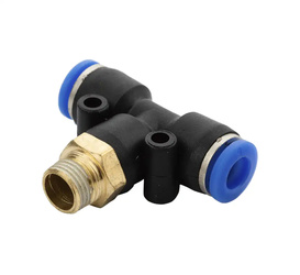 Złączka wtykowa trójnik na wąż 6mm gwint zew. 1/8" typ T