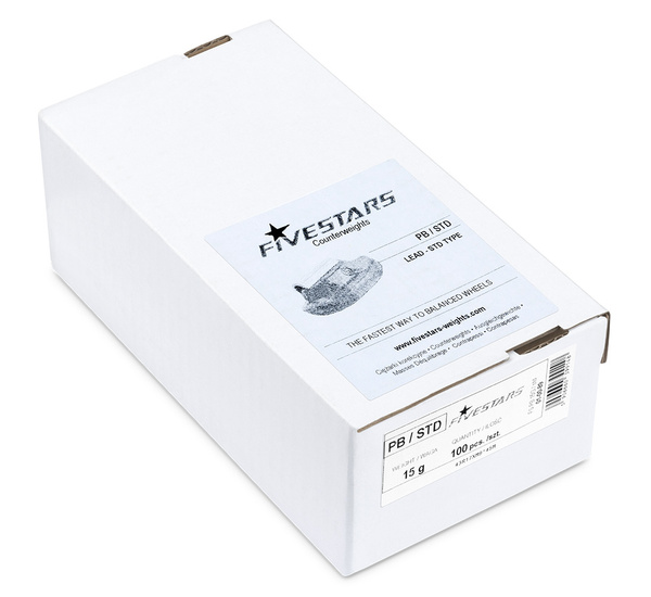 Ciężarki nabijane Pb do felg stalowych 15g - 100 szt. FIVESTARS