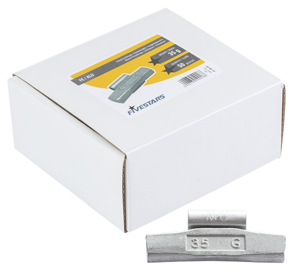 ZESTAW Ciężarki nabijane stalowe do felg aluminiowych 5-50g - 800 szt. FIVESTARS