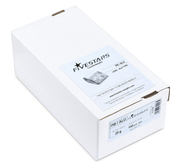 Ciężarki nabijane Pb do felg aluminiowych 25g - 100 szt. FIVESTARS
