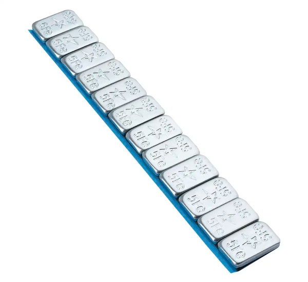 ZESTAW Ciężarki klejone Fe ocynk szeroka taśma 5g - 200 pasków FIVESTARS ROUND