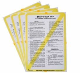 Instrukcje BHP dla wulkanizacji, serwisu ogumienia - 4 tablice